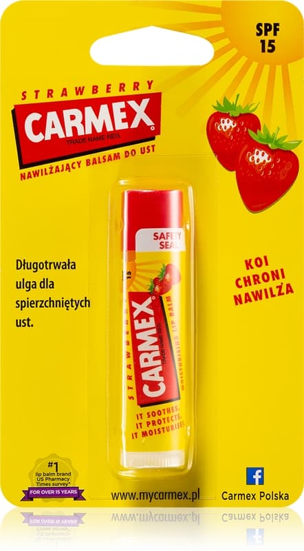Strawberry balsam nawilżający do ust w sztyfcie SPF 15
