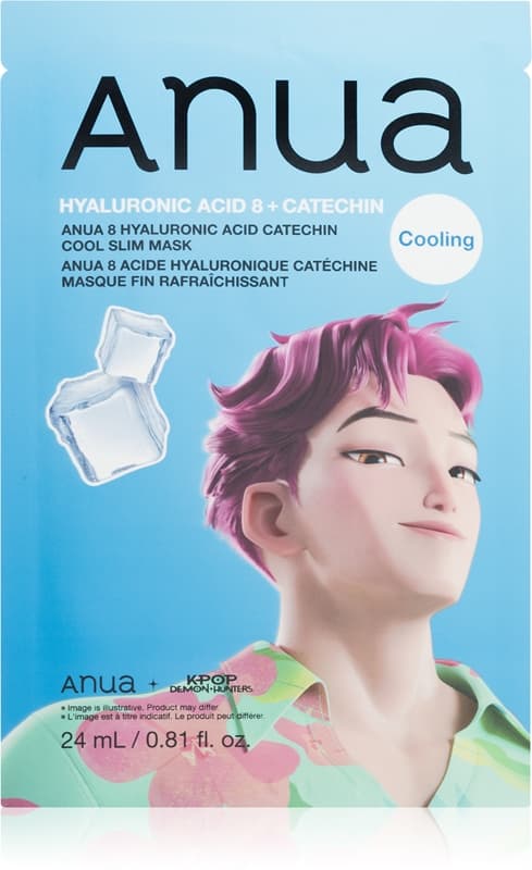 K-Pop Demon Hunters Hyaluronic Acid 8 + Catechin maska nawilżająca w płacie z efektem chłodzącym