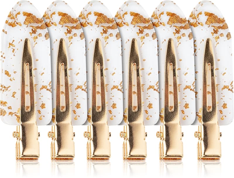 Gold Flake No Crease Clips spinki do włosów przezroczyste