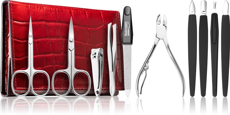 Premium Line Solingen 252 zestaw do manicure + etui Burgundy