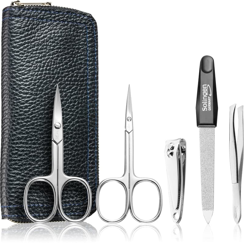 Premium Line Solingen 1825 zestaw do manicure + skórzane etui dla mężczyzn