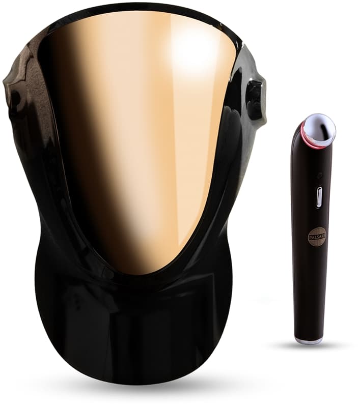 Exclusive Set Professional LED Mask & Galvanic Iron zestaw w korzystnej cenie Black/Gold