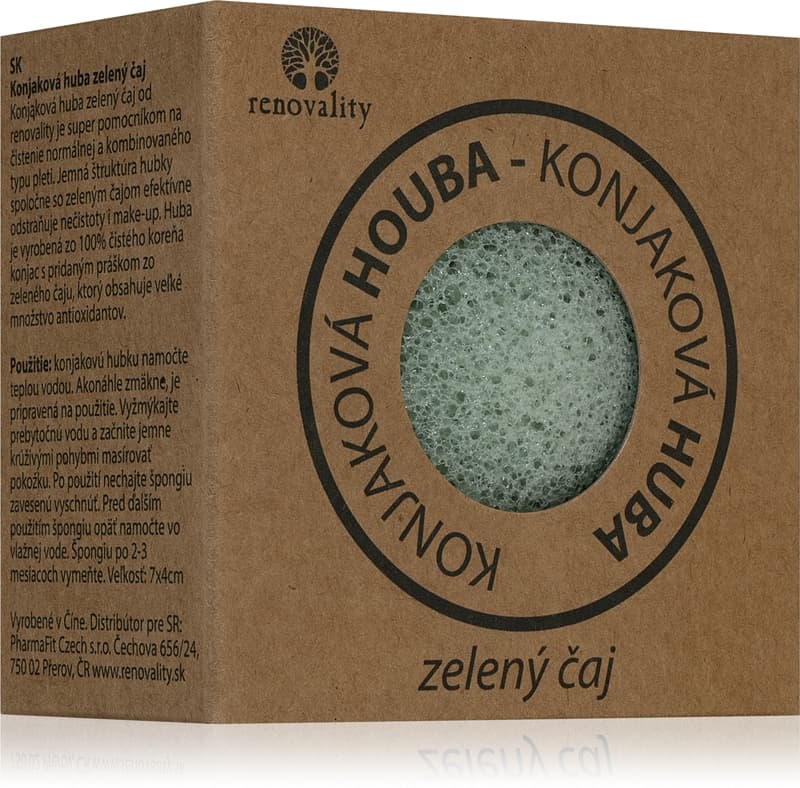 Konjac mushroom green tea gąbeczka oczyszczająca do cery normalnej i mieszanej